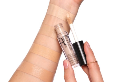 Fluid Camouflage Concealer Swatches aufgetragen auf einem Arm.