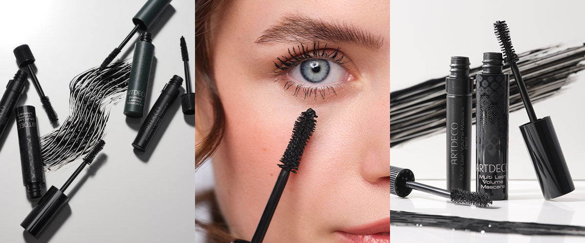 Verschiedene Mood und Produkbilder der neuen Refillable Mascaras
