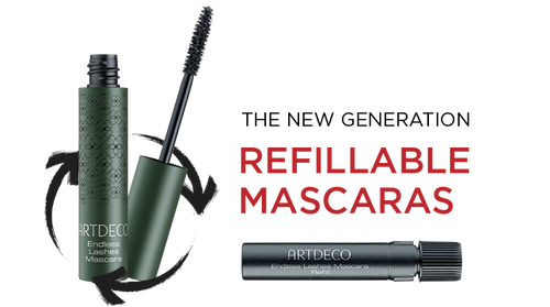 Kollektionsname "Refillable Mascaras" mit der Endless Lashes Mascara und dem dazugehörigen Refill