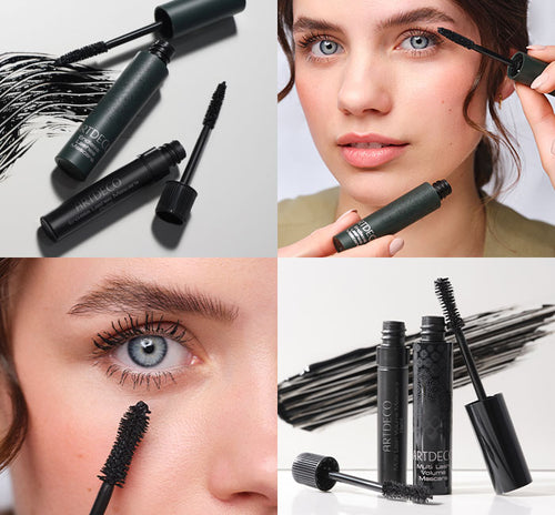 Verschiedene Mood und Produkbilder der neuen Refillable Mascaras