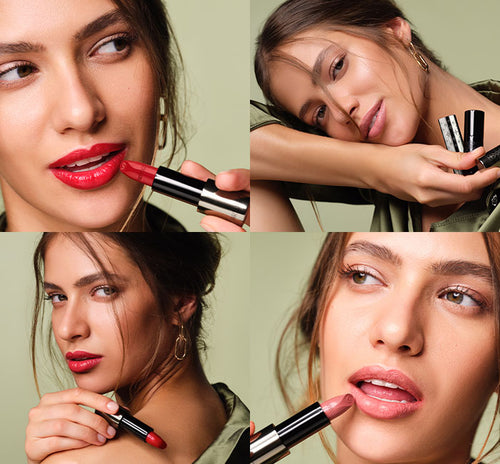 Model in verschieden Posen für Moody und ästhetische Bilder der neuen Kollektion