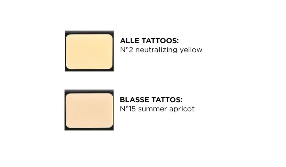 Camouflage Creme Farben die sich zum Abdecken von Tattoos eignen