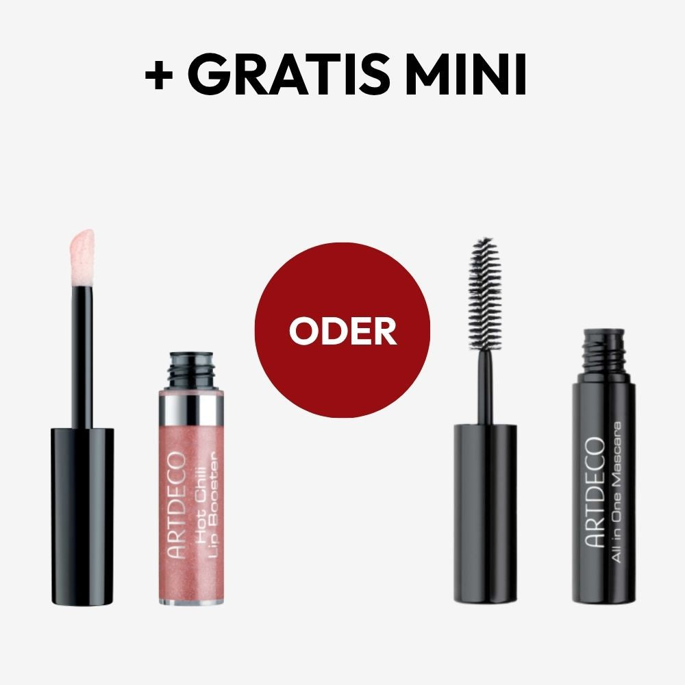 ARTDECO Gratis Mini zur Auswahl: Hot Chili Lip Booster oder All in One Mascara in Mini-Größe.